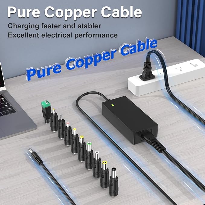 19V 6.3A 5A 4A 3A 120W Charger with 10 DC Jacks Power Cord,PERFEIDY DC in Adapter 19Volt 5.5A 4.5A 3.5A 2.5A 1.5A 1A 0.5A 6300mA 6000mA 5000mA 4000mA 1000mA Power Supply