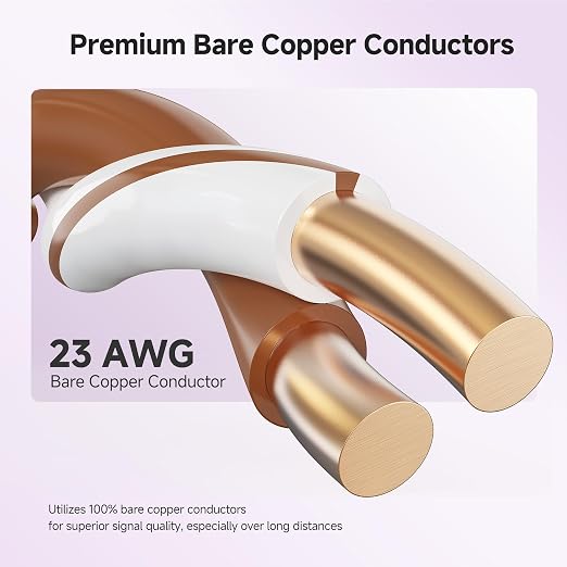 Cable Matters [UL Listed] 10Gbps in-Wall (CM) Rated 23AWG Bare Copper Cat 6 Cable - 1000ft, Solid, UTP Cat6 Bulk Ethernet Cable, Cat6 Ethernet Cord, Purple