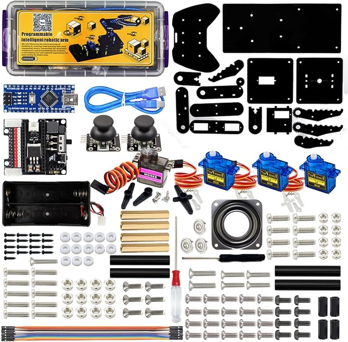 Robot Arm for Arduino, Smart Robot Building Kit That can Memorize and Repeat Movements for Beginners/Teens/Adults to Learn Electronic, Programming, Math and Science