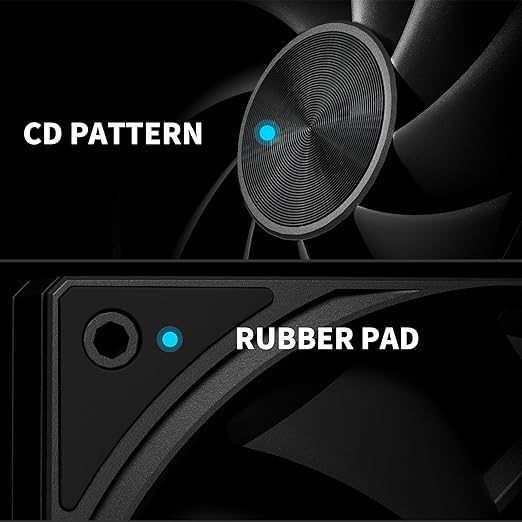 upHere 360mm All-in-One Computer Case Fan with PWM 4-Pin Interface High Performance Cooling Low Noise for Enhanced PC Cooling U3K3