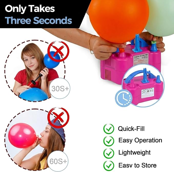 Electric Balloon Pump, Pump Electric, New Fast Balloon Tying Tool,Suitable for Party Decoration, Birthday Celebrations, Wedding Events