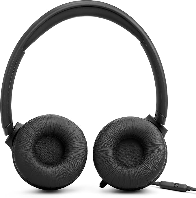 JBL Tune 530 - Wired on-Ear Headphones with a 3.5mm aux Jack and JBL Pure Bass Sound, Tangle-Free Flat Cable, Hands-Free Calls, Lightweight, Comfortable, and Foldable (Black)