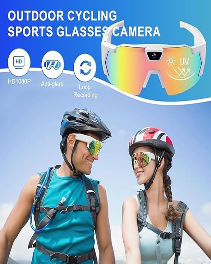 POV Glasses 4K Baseball Sunglasses Camera Smart Men Women Video Action 2026 Upgrade Eyeglasses Running Style Meets Function Sports Cycling Hiking HD (Blue)