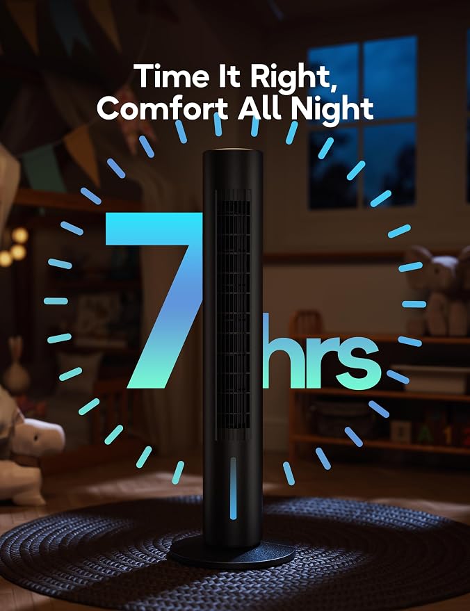 Windowless Portable Air Conditioner, 35.1" Evaporative Air Cooler for Room No Window, 7H Timer, 4 Modes, Remote Control, 140° Max Oscillating, Large Water Tank, Quiet AC Unit for Bedroom, Black