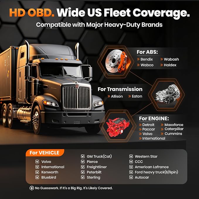 ANCEL HD601 with ANCEL AD310 Code Reader Full System Heavy Duty Truck Scanner
