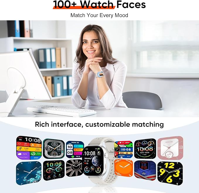 2026 Distance & Pace GPS Running Watch for Runners - Call & Text, AMOLED Large Screen, 50m Waterproof Swimming, Calorie & Step Counter, 2 Bands, Long Battery, for Seniors Men Women (Silver)