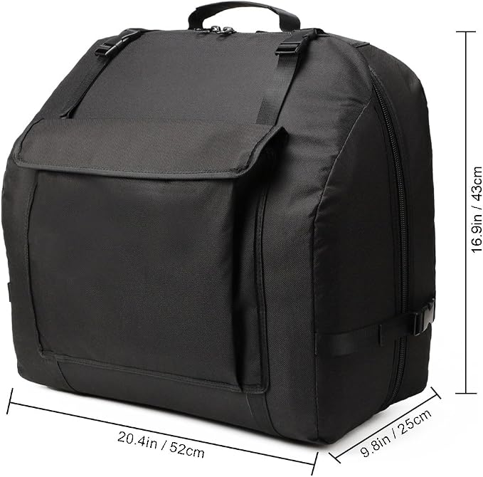 Accordion Case - Gig Bag for 120 Bass Accordion - Straps & Accessories - Soft Case (20.5 x 17 x 9.8 in)