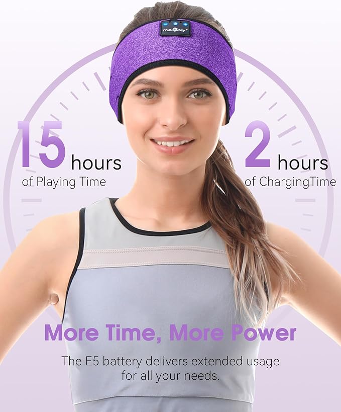 MUSICOZY Bluetooth 5.4 Sleep Headphones Headband, Zipper Washable Eye Mask with HD Stereo Speakers + Wireless Sports Headband, 14H Playtime Music Headphones for Sleeping, Running, Travel, Meditation