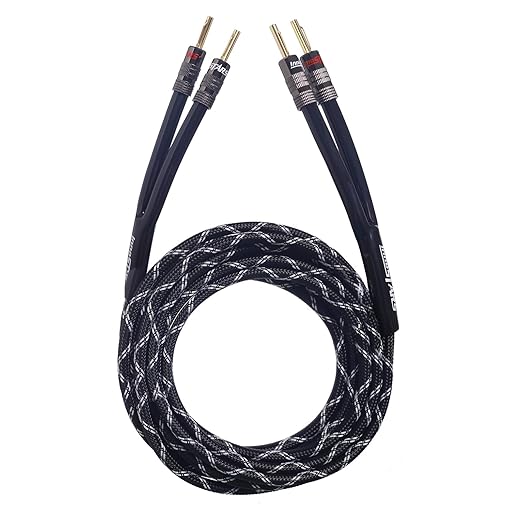 12AWG Gauge Premium Heavy Duty Braided Audio Speaker Cable Wire with 24K Gold-Plated Banana Tip Plugs (35 Feet) - 2 Conductors - 99.99% OFC Oxygen-Free Copper, Black 35ft