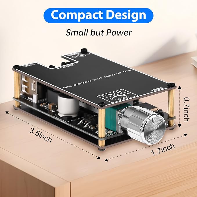 Daakro 2PCS ZK-1001B Bluetooth Amplifier Board,100W Mono Channel Amp Board with TWS Pairing Function,DC 7-24V, Bluetooth/USB/AUX Input, Audio Amp Board for Home DIY Wireless Speakers, Password Free