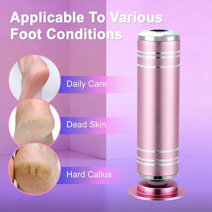 VOCOSTE 1200RPM Electric Callus Remover for Feet, 2 Replaceable Grinding Discs, 60 Sandpaper Discs, 1 Moisturizing Socks, Professional Pedicure Tool Kit for Dead Skin & Hard Cracked Heels