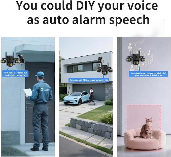 Triple Lens Outdoor Wireless Security Camera, Outdoor Cameras for Home Security, Color Night Vision, Outdoor Camera Two Way Audio for Home and Farm