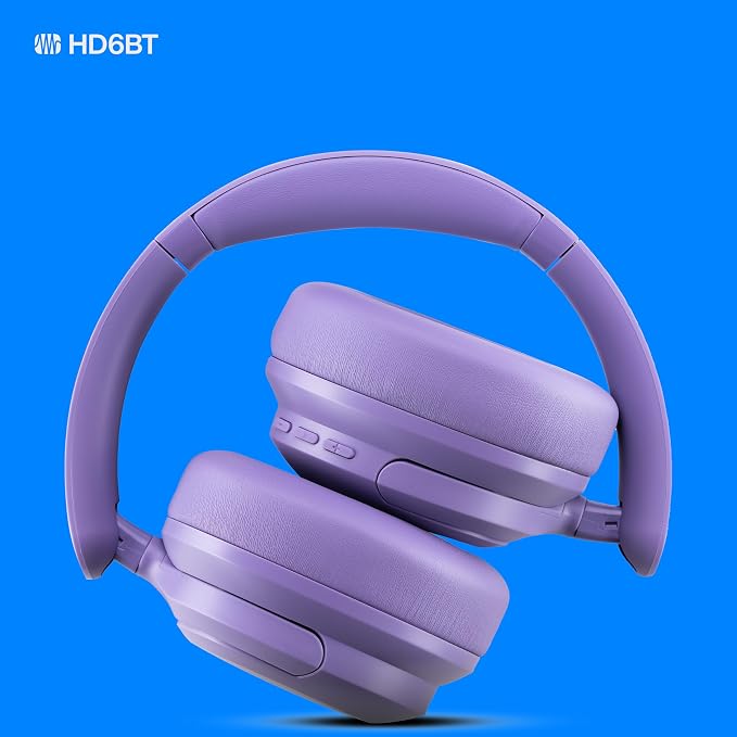 PreSonus Eris HD6BT — Over-Ear Closed-Back Wireless Headphones, Bluetooth, ANC Noise Cancelling, Up to 60 Hours Battery Life, Studio Headphones for Mixing, Monitoring, Recording, Mystic Purple