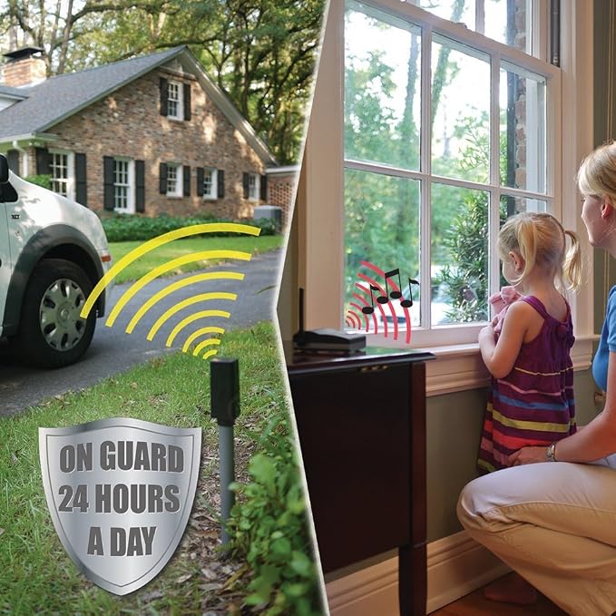 Mighty Mule FM231 Wireless Driveway Alarm – Electromagnetic Vehicle Detection, Indoor Receiver, 400 ft Range, Expandable, Battery Powered, Easy Installation, Driveway & Property Security System