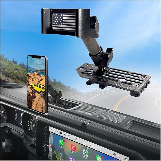 WXRYLYN All Metal J eep Wrangler 4XE Phone Mount for 2024+ J eep Wrangler JL 4 xe | Full Metal Dash Phone Holder for iPhone 17/16 & Android | OEM Screw Hole Installation | ONLY for 4XE