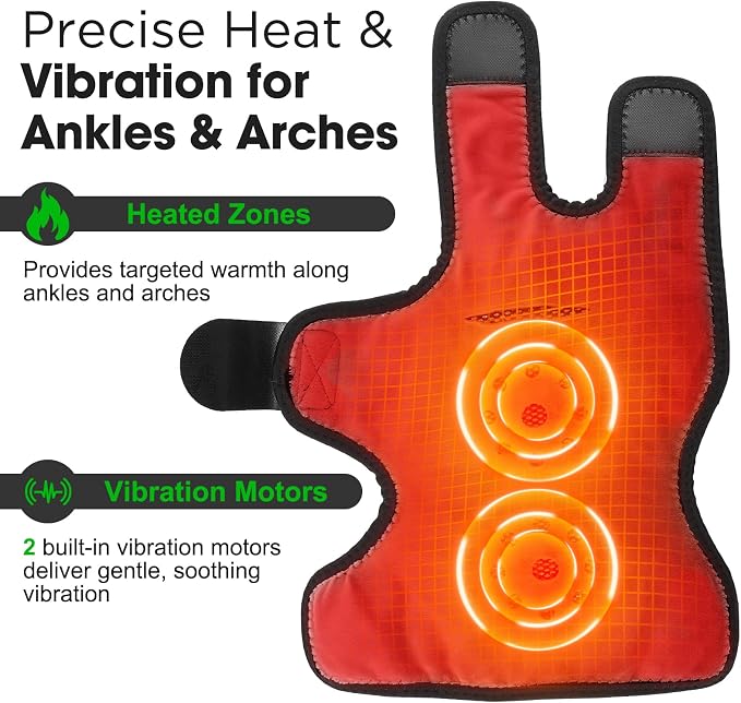 2 Pack Cordless Ankle Massager with Heat, Foot Massager for Pain Relief, FSA Feet Massager, Ankle Heating Pad, Foot Heating Pad, Foot Ankle Massage, Foot Ankle Heating Pad, HSA Eligible, Black