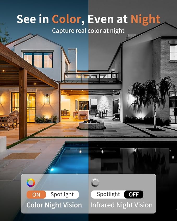 2K Cameras for Home Security, 5G & 2.4G WiFi Security Camera Indoor Outdoor for Baby Pet Dog Cat Nanny, 2-Way Audio, Color Night Vision, Siren, 24/7 Local Recording, IP65, Compatible with Alexa