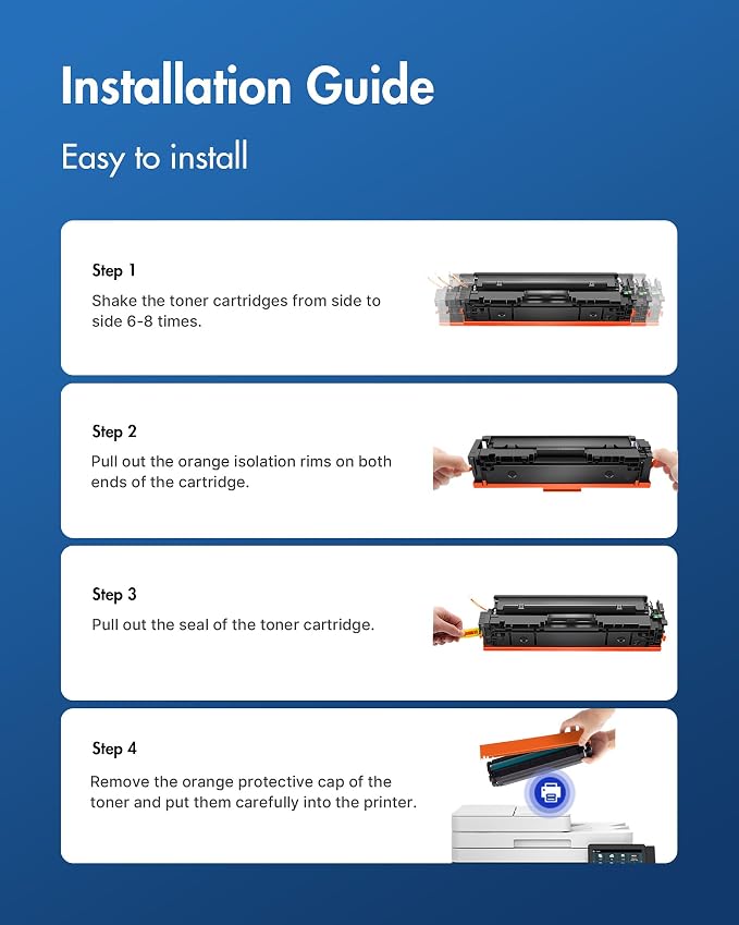 414A Toner Cartridge 4 Pack (with Chip) - 414X Replacement for HP 414A HP 414X, Compatible with HP Color Laserje Pro MFP M479fdw Toner, Color Laserje Pro M454dw M454dn M480f M455dn Printer | W2020A