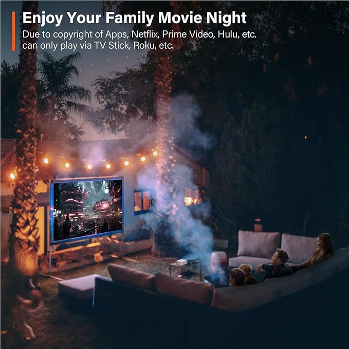 Mini Projector, VOPLLS 1080P Full HD Supported Video Projector, Portable Outdoor Home Theater Movie Projector, 50% Zoom, Compatible with HDMI, USB, AV, Smartphone/Tablet/Laptop/PC/TV Box