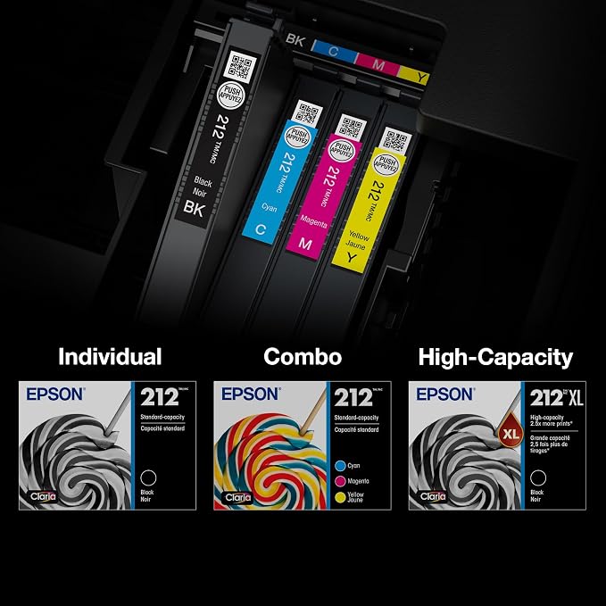 Epson 212 Claria Ink Standard Capacity Black & Color Cartridge Combo Pack (T212120-BCS) Works with Workforce WF-2830,2850 and Expression XP-4100,4105,(Pack of 2)