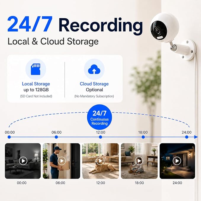 Cameras for Home Security, 3MP Security Camera Indoor Outdoor with Motion Detection, Color Night Vision, 5G/2.4G WiFi, 2-Way Audio, Baby Monitor, Pet Camera, Plug-in WiFi Camera, SD/Cloud