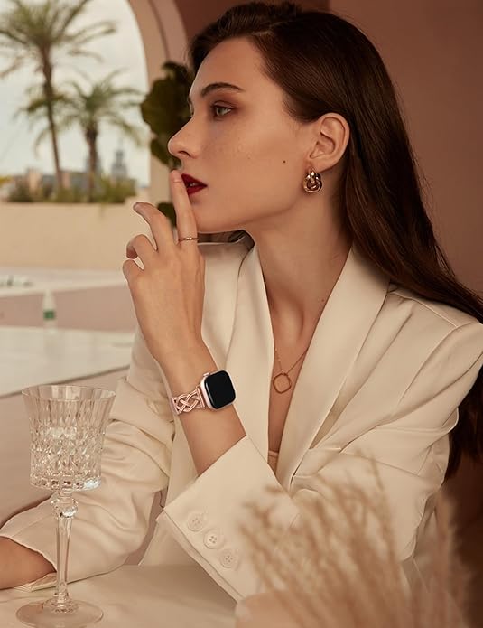 TOYOUTHS Dressy Bracelet Compatible with Apple Watch Bands 38/40/41/42/44/45/46/49mm Women, Celtic Stainless Steel Metal Fancy Nice Pretty Strap for iWatch Series 11 10 9 8 7 6 5 4 Ultra/SE 3 2 1