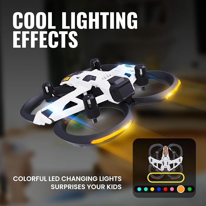 HISINGY MACH 500 Toy Drones for Kids with Replacement Blade Propellers(4pcs) and Storage Bag,Mini Micro Nano Indoor RC Quadcopter for Age 8-12 10-15 12-14,Kids Drone with LED Light,Optical Flow Positi
