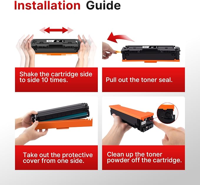 Compatible Canon 054 Toner Cartridge Set 4 Pack Replacement for Canon MF642cdw Toner Cartridges, Work for Color ImageCLASS MF642cdw MF644cdw MF641CW LBP622Cdw (4 Pack with Canon Cartridge 054)