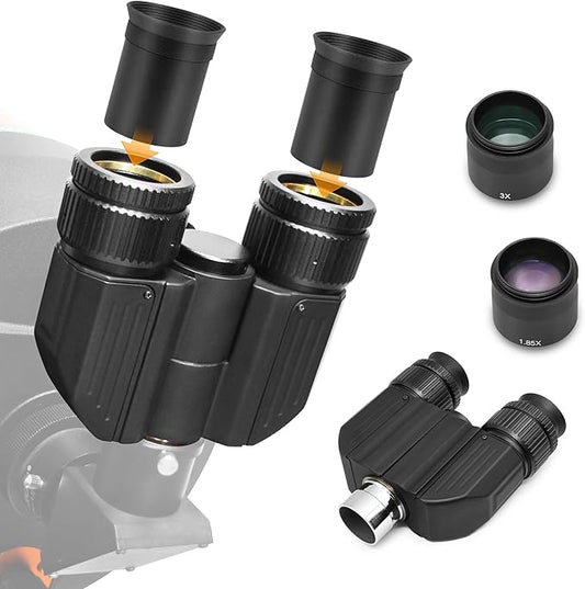 Astromania Stereo Binocular Viewer for Telescopes - Featuring an Adapted 1.25" Barrel and Two 32mm Plossl Eyepieces - Almost 3D Observing with Both Eyes and Enhance The Image Contrast