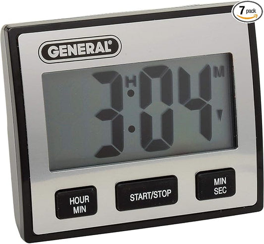 General Tools TI110 LCD Timer, Waterproof with Jumbo Display, 3x3