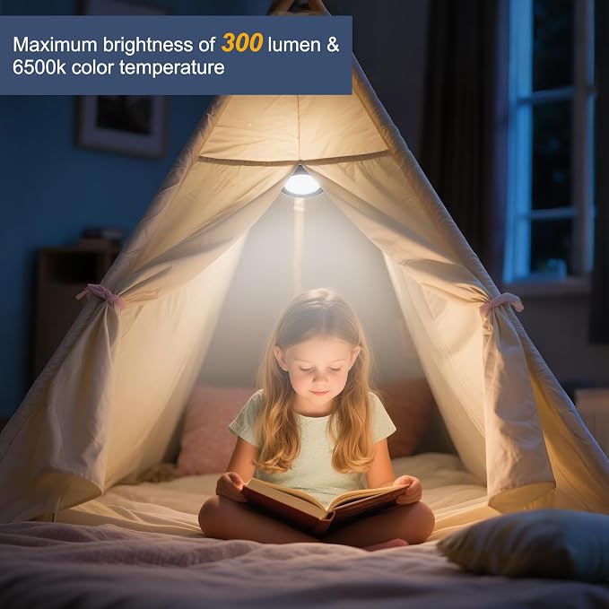 Vitnucrol LED Patio Umbrella Lights with Remote, 4000mAh Rechargeable Portable Outdoor Cantilever Umbrella Lamp with 3 Brightness, Dimmable Camping Lights for Offset Umbrellas, Tents