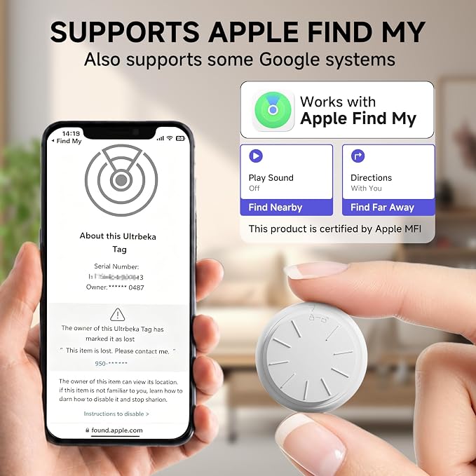 Mini Magnetic GPS Tracker for Vehicles No Subscription for iOS (1P) | Car GPS Tracker Portable GPS Tracking Device,Real-Time GPS Tracking for Kids, Car, Pets