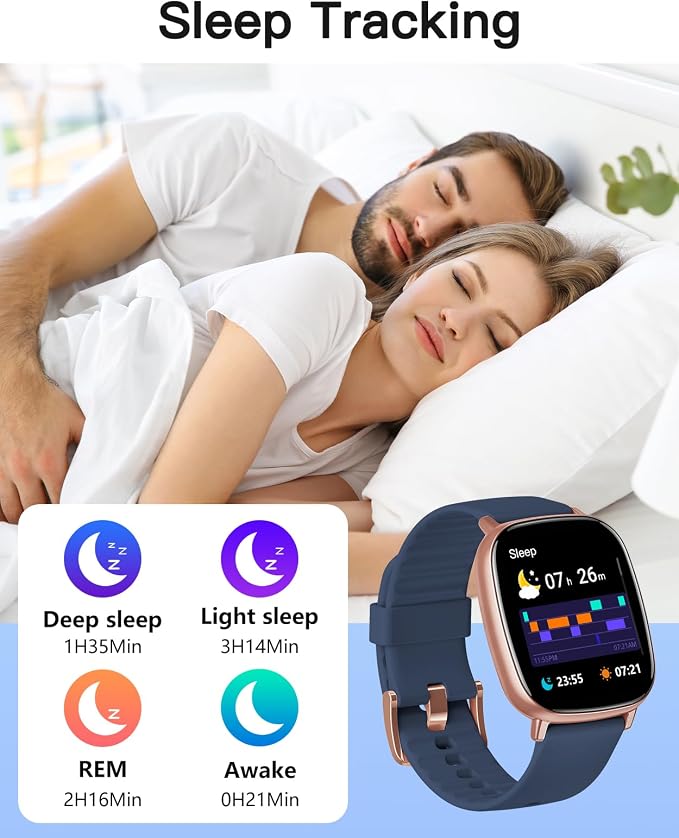 Smart Watches for Men Women with GPS Built-in, Answer/Make Calls, 1.95" Smartwatch for iPhone/Android Phones, Fitness Watch with Heart Rate/Sleep Monitor 100+ Sports Modes IP68 Waterproof (Blue)