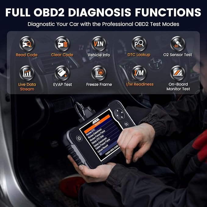 ANCEL FX2000 Plus OBD2 Scanner Diagnostic Tool with Protective Bag, ABS SRS Transmission Airbag Scan Tool, Check Engine Code Reader, Scanner for Car Lifetime Free Upgrade