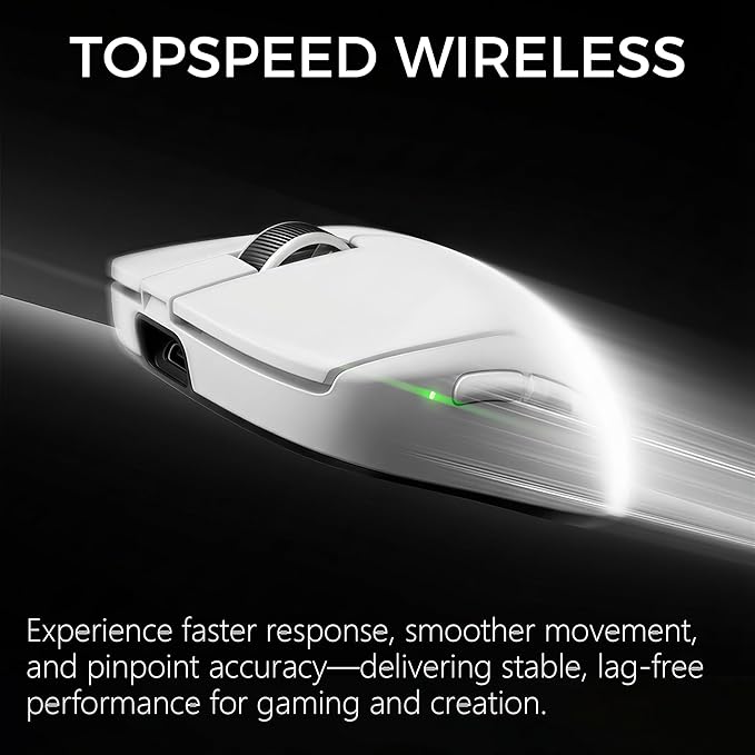 MCHOSE A7 V2 Pro Wireless Gaming Mouse, Tri-Mode Connection, 59 Grams, PAW3395 26K DPI Sensor, Wired 8K/Wireless 1K Polling - White