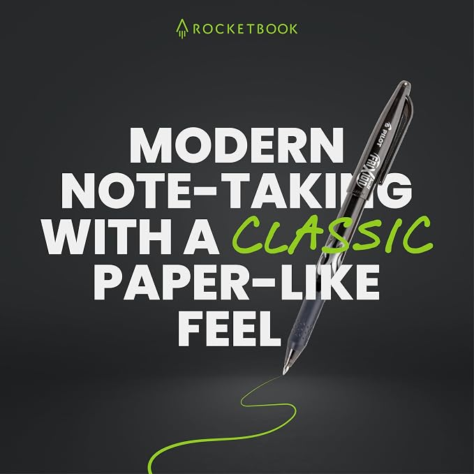 Rocketbook Pro Smart Reusable Notebook, Lined & Dotted Interchangeable Pages, For Work and Business Meetings, Letter Size 8.5x11, Green