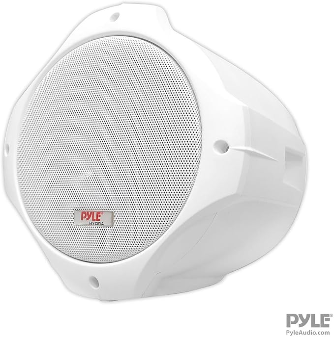 Pyle Waterproof Marine Wakeboard Tower Speakers - 8in Dual Subwoofer Speaker Set and 1” Tweeter with 300 Watt Power - 2-Way Boat Audio Stereo System with Mounting Bracket - 1 Pair PLMRW85 (White)