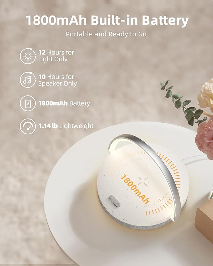 EZVALO Gifts for Women, 4-in-1 Bedside Lamp with Bluetooth Speaker, Dimmable Night Light, Charging Station and Phone Holder, Birthday Gifts for Mom, Daughter, Wife and Friends