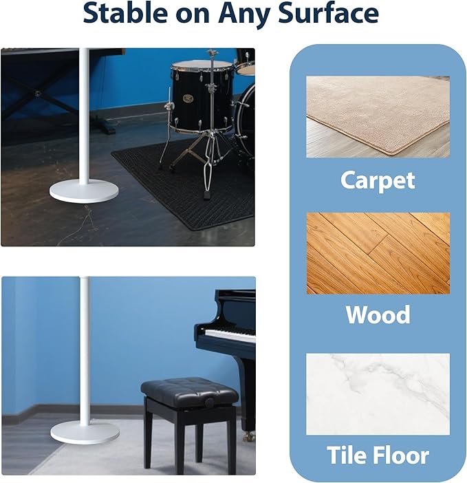 All-Metal Adjustable Speaker Stand for J-BL Partybox 120/320 (White) – Heavy-Duty Pole Stand with Wide Base, Height Adjustable up to 36.22" (Stand Only, No Speaker Included)