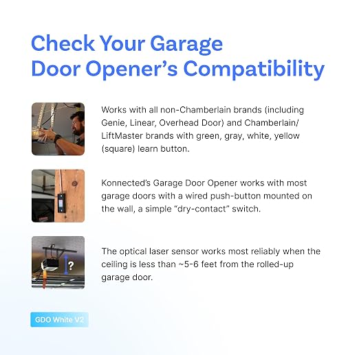 Konnected Smart Garage Door Opener White - Retrofits Garage Door Openers - Control with Alexa, SmartThings, Home Assistant, Hubitat, Control4, HomeSeer - Make Your Garage Door Opener Smart