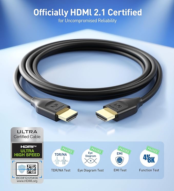 Cable Matters [Ultra High Speed HDMI Certified] 48Gbps 8K HDMI Cable 9.8 ft / 3m with 8K@60Hz, 4K@240Hz and HDR Support for PS5, Xbox Series X/S, RTX3080/3090, RX 6800/6900, Apple TV, and More