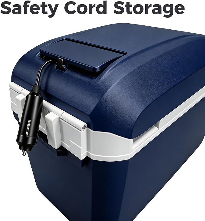 Iceblue Electric Cooler with Type-C, 8 Liter /11 Cans Mini Fridge with Belt, 9V Type-C Thermoelectric Dual-use Car Refrigerator, Car Fridge for Car, Dorm, Travel, Picnic, Gift - Blue
