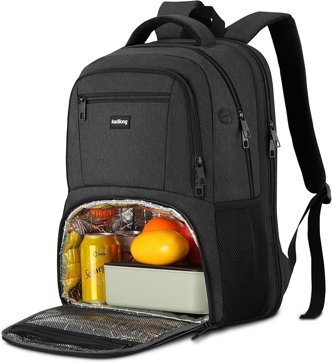 17.3 Inch Laptop Backpack Insulated Backpacks with Cooler Compartment,TSA Large School Backpack Lunch Box for Teens Boys,Anti-Theft Work Business Bookbag,College Computer Backpack for Men Women