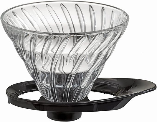HARIO VDGR-02-B V60 Heat-resistant Glass Transmission Dripper 02, For 1-4 Cups, Black, Made in Japan