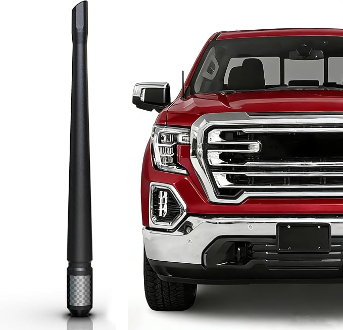Tekk Carbon Fiber Short Antenna Compatible with GMC Sierra 1500 2009-2026/7.9 Inches Premium Flexible Rubber/Designed for Enhance FM/AM Radio Signal Reception