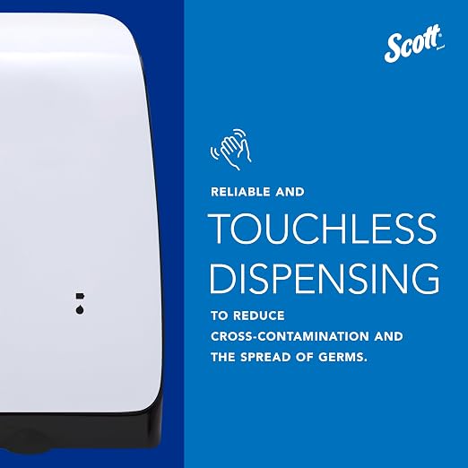 Scott® Pro™ High Capacity Automatic Soap and Hand Sanitizer Dispenser (32499), Touchless Dispensing, White, 1.2 L Capacity, 7.29" x 11.69" x 4.0" (Qty 1)