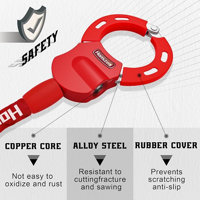 Scooter Lock, Scooter Locks Anti Theft, 36.22inch Colorful Electric Scooter Handcuff Lock, Bike Locks High Security with Key, Accessories for E Scooter, E Bike