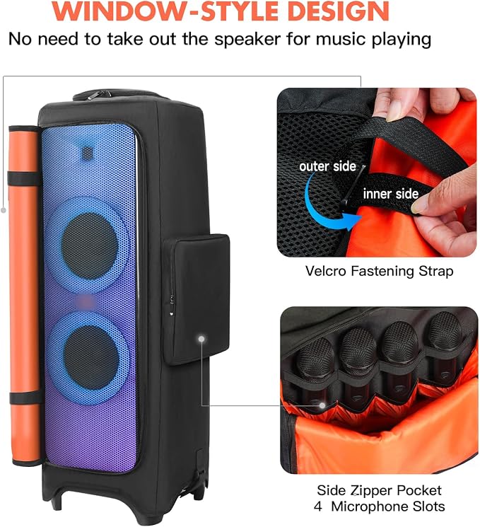 LEFOR·Z Speaker Case Compatible with JBL PartyBox 1000,Bottomless Speaker Dust Cover Storage Bag Fits for JBL PartyBox 1000 for Outdoor Travel,Portable Cover Only(Without Wheels and Pull Rod)