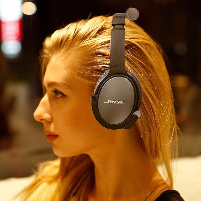 Upgraded aptX Wireless Bluetooth Adapter for Bose QuietComfort 25 QC 25Headphones with Mic/Volume Control, Black