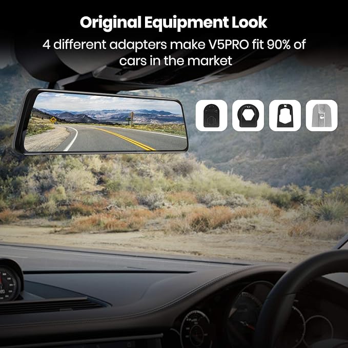 AUTO-VOX V5PRO 1080P 9.35'' OEM Rear View Mirror Camera, Full Laminated Ultrathin Touch Screen Mirror Dash Cam Front and Rear with No Glare, Super Night Vision Car Backup Camera Mirror